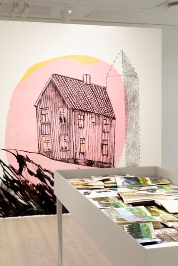 Vy från Anneli Furmarks utställning på Bildmuseet.