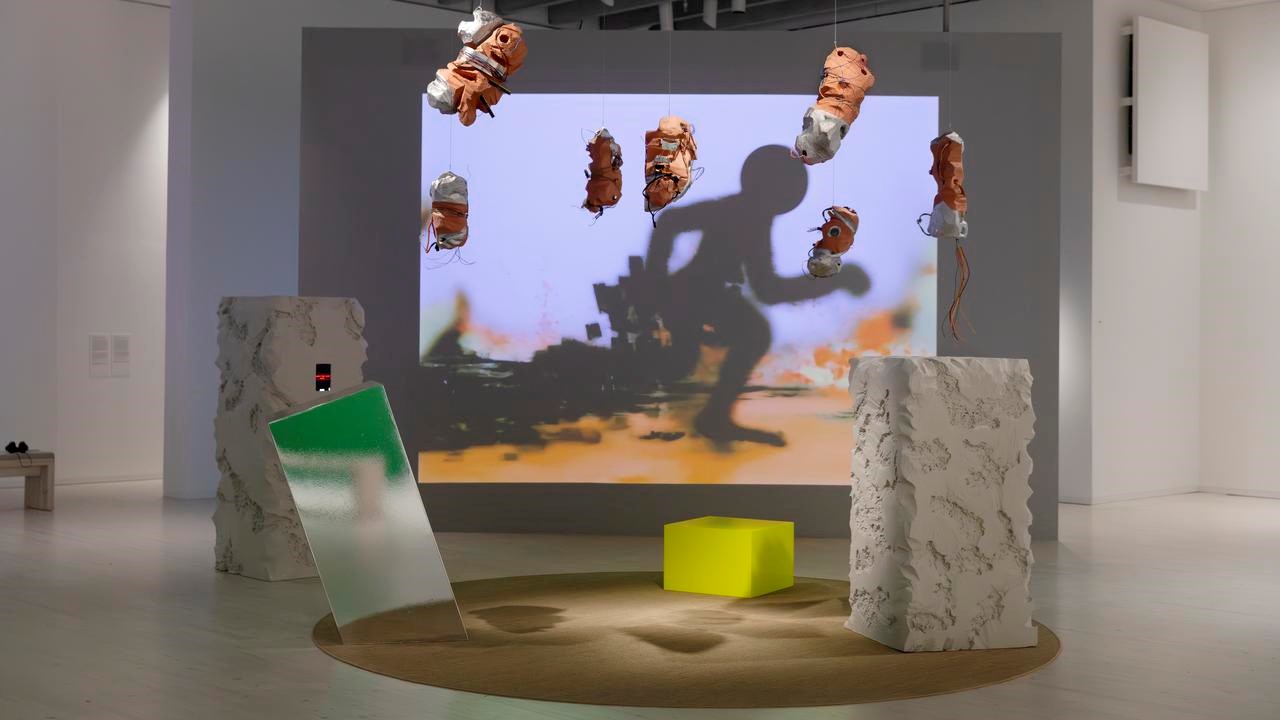 Linda Dounia Rebeiz, Unan _Pangool: Interface 1.0, 2026. Installation view, Bildmuseet.