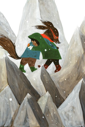 Illustration ur Utflykt av Anders Holmer, årets svenska bilderbok 2024.