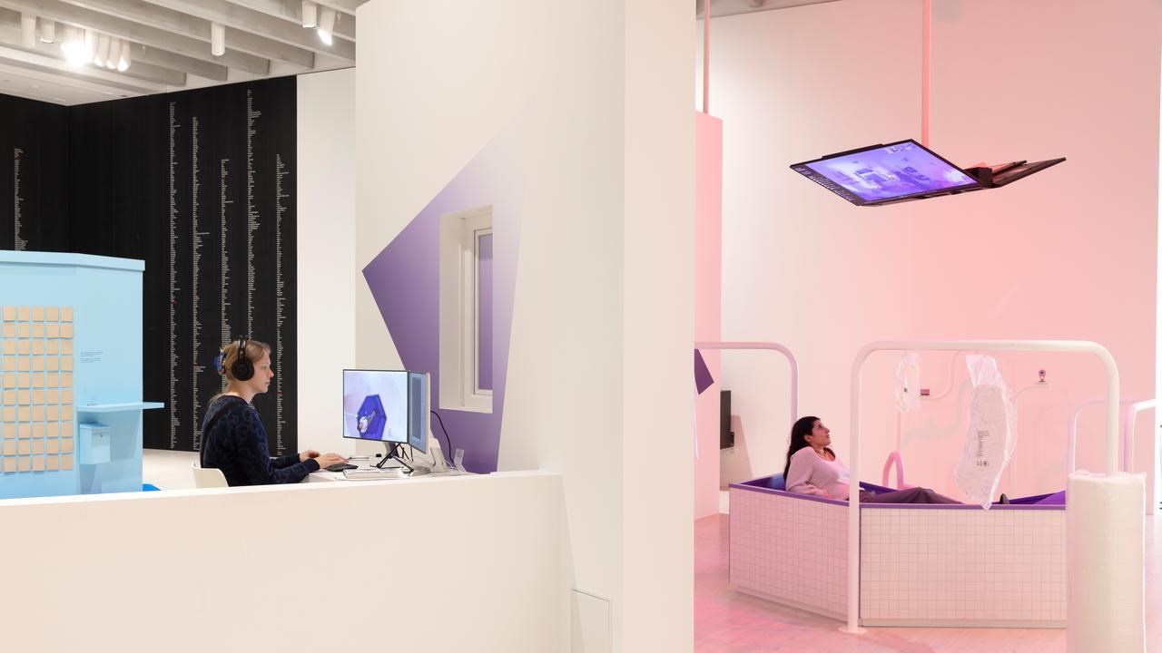 Lauren Lee McCarthy, Anyone Home?, 2024. Exhibition view from AI and the Paradox of Agency at Bildmuseet, 2026.