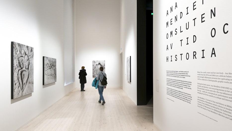 Ana Mendieta / Omsluten av tid och historia, Vy från utställningen, Bildmuseet 2017