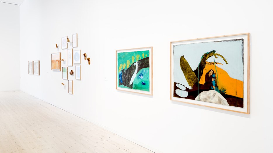 Jumana Emil Abboud / Hästen, fågeln, trädet och stenen, Vy från utställningen, Bildmuseet 2017