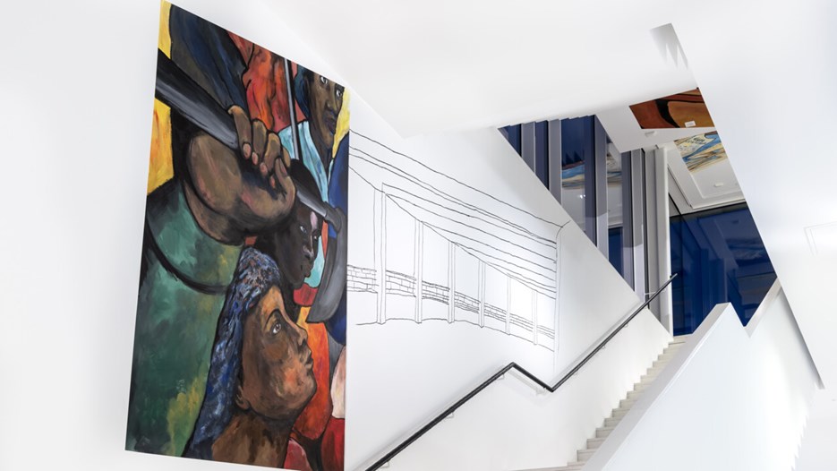 Ângela Ferreira / Pan African Unity Mural, Vy från utställningen, Bildmuseet 2018-2019