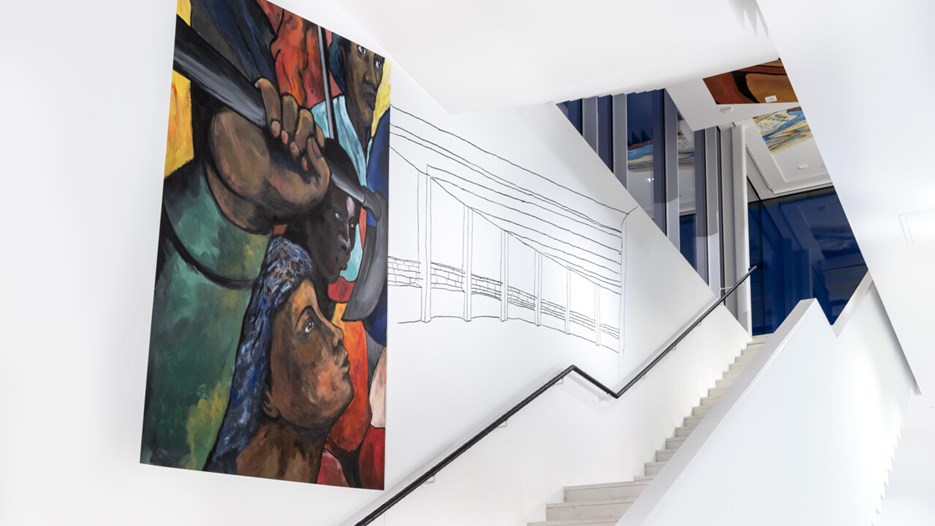 Ângela Ferreira / Pan African Unity Mural, Vy från utställningen, Bildmuseet 2018-2019