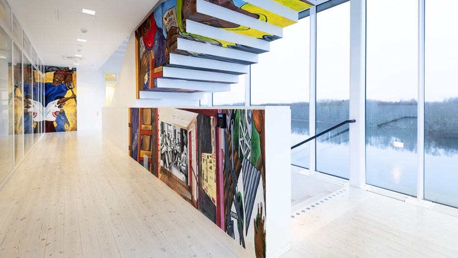 Ângela Ferreira / Pan African Unity Mural, Vy från utställningen, Bildmuseet 2018-2019