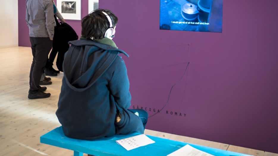 The Spaces Between, Vy från utställningen, Bildmuseet 2015. The Spaces Between, View from the exhibition, Bildmuseet 2015