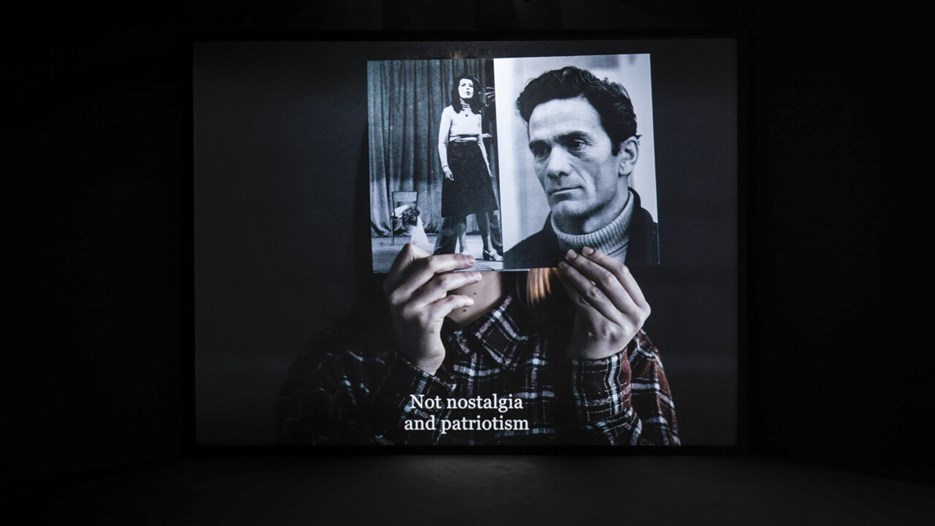 Bouchra Khalili, The Tempest Society, 2017. Installation view, photo Stathis Mamalakis.