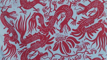Drakar, about 1964 (blue, red )