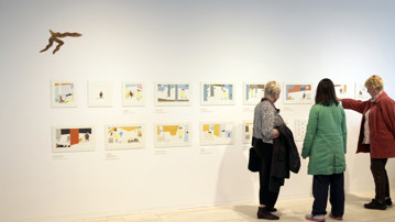 Årets svenska bilderbok / Eva Lindströms Apan och jag, Vy från utställningen, Bildmuseet, 2012