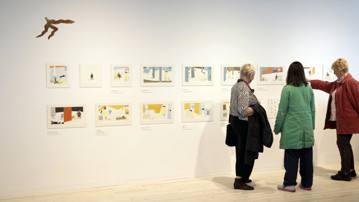 Årets svenska bilderbok / Eva Lindströms Apan och jag, Vy från utställningen, Bildmuseet, 2012