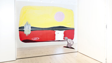 Björn Berg / Inte en dag utan ett streck, Vy från utställningen, Bildmuseet 2012