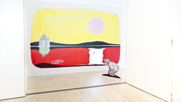 Björn Berg / Inte en dag utan ett streck, Vy från utställningen, Bildmuseet 2012