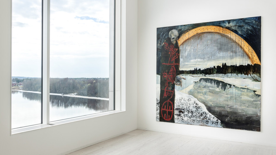 Anders Sunna, Torne STYX, 2021. Vy från Bildmuseet 2023.
