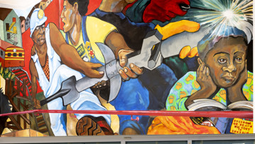 Ângela Ferreira / Pan African Unity Mural, Detalj från utställningen, Bildmuseet 2018-2019