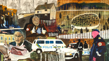Anders Sunna / Area Infected, Vy från utställningen, Bildmuseet 2014-2015. Anders Sunna / Area Infected, View from the exhibition, Bildmuseet 2014-2015