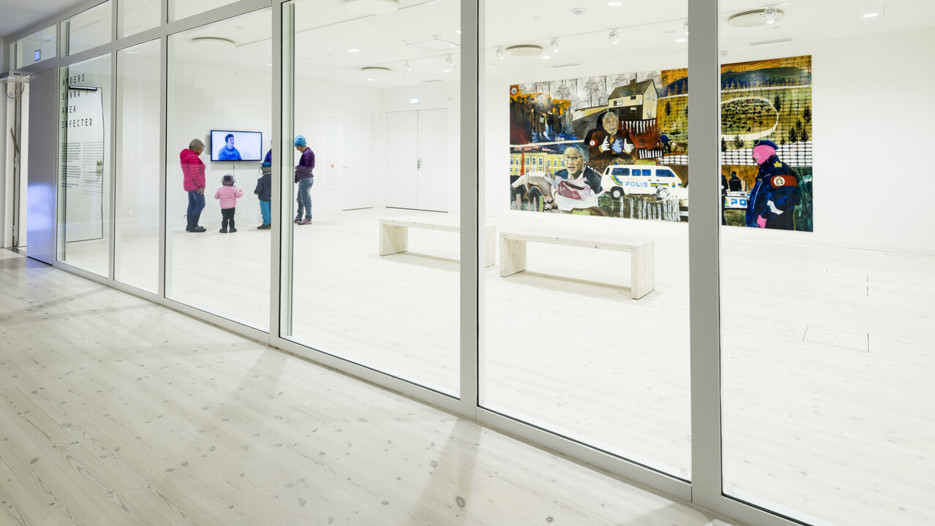 Anders Sunna / Area Infected, Vy från utställningen, Bildmuseet 2014-2015. Anders Sunna / Area Infected, View from the exhibition, Bildmuseet 2014-2015