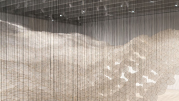 Jacob Hashimoto / Superabundant Atmosphere, Vy från utställningen, Bildmuseet, 2013. Jacob Hashimoto / Superabundant Atmosphere, View from the exhibition, Bildmuseet, 2013.