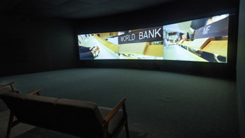 Naeem Mohaiemen at Bildmuseet (exhibition view, 2021) Courtesy of the Artist and Bildmuseet. Photo: Mikael Lundgren.