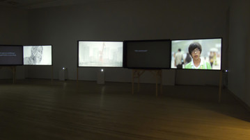 Sara Jordenö / Diamond People – Instructions for a Film, Vy från utställningen, Bildmuseet 2010-2011. Sara Jordenö / Diamond People – Instructions for a Film, View from the exhibition, Bildmuseet 2010-2011.